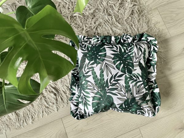Poduszka Wodoodporna z falbanką - Monstera Premium 40x40 - obrazek 2