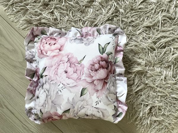 Poduszka Wodoodporna z falbanką - Piwonie Premium 40x40 - obrazek 3