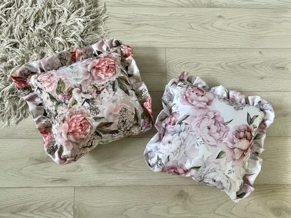 Poduszka Wodoodporna z falbanką - Piwonie Premium 40x40 - obrazek 5