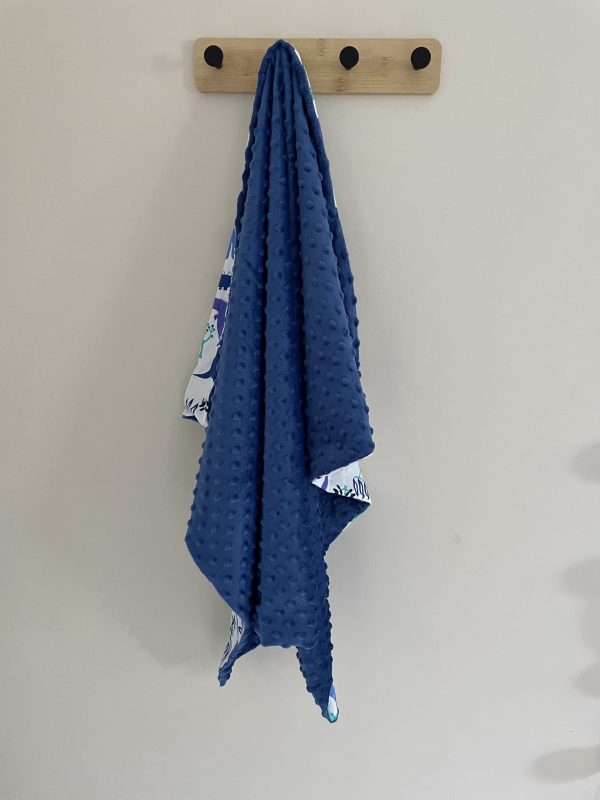 Kocyk Minky Light "Niebieskie Dinozaury" 75x100 Outlet - obrazek 2
