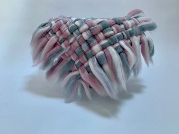 Kocyk Czesankowy Szarpek 40x40 - Melanż Różowo-szary