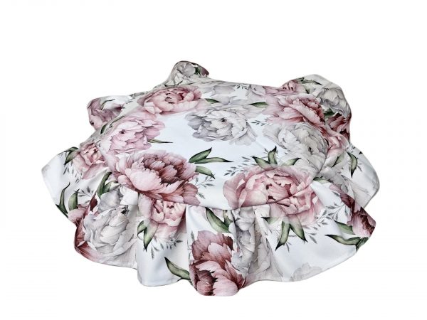 Narzutka okrągła z falbanką - Piwonie Premium 45cm - Image 2
