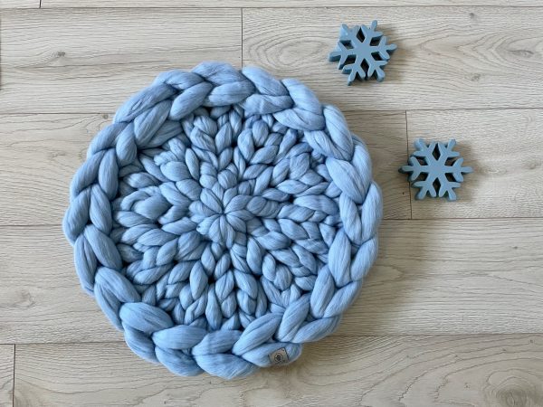 Kocyk Czesankowy Okrągły śr. 50cm - Jasny Jeans