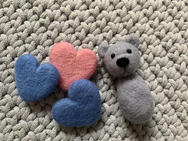 Filcowy Miś Teddy Grzechotka - Jasny Szary - obrazek 2