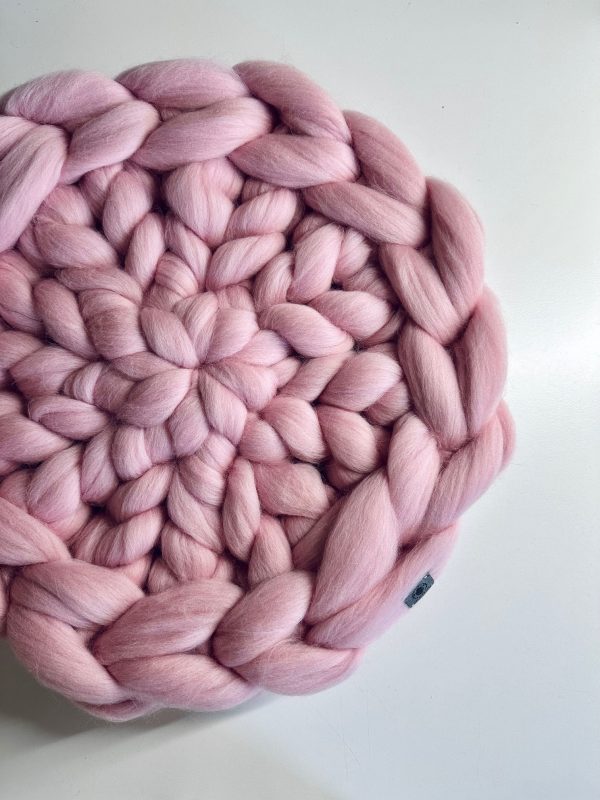 Kocyk Czesankowy Okrągły śr. 40cm - Pudrowy Róż