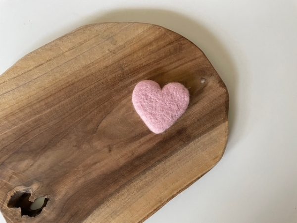 Filcowe Serduszko Love - Pudrowy Róż