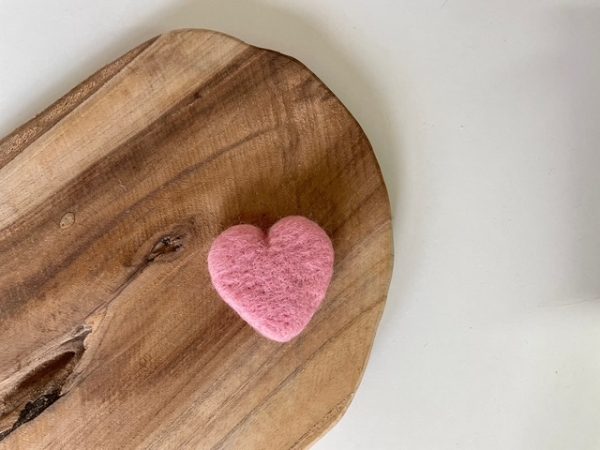 Filcowe Serduszko Love - Cukierkowy Róż