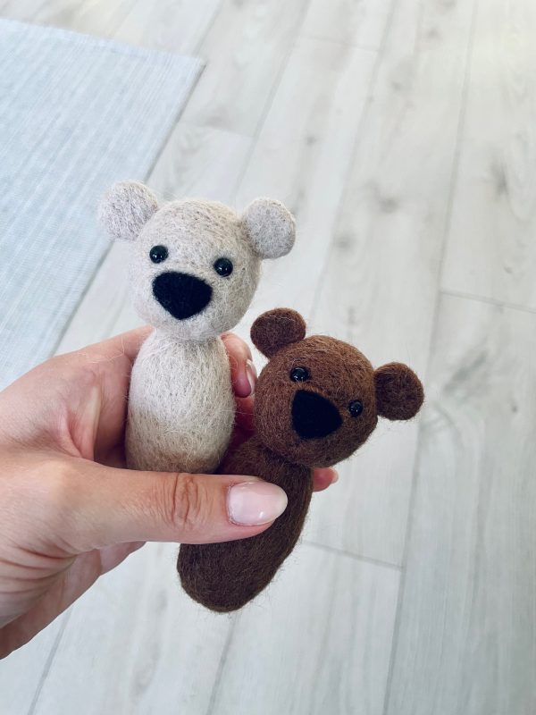 Filcowy Miś Teddy Grzechotka - Jasny Beż - Image 3