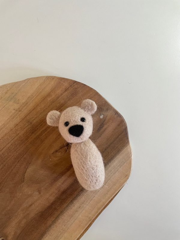 Filcowy Miś Teddy Grzechotka - Jasny Beż