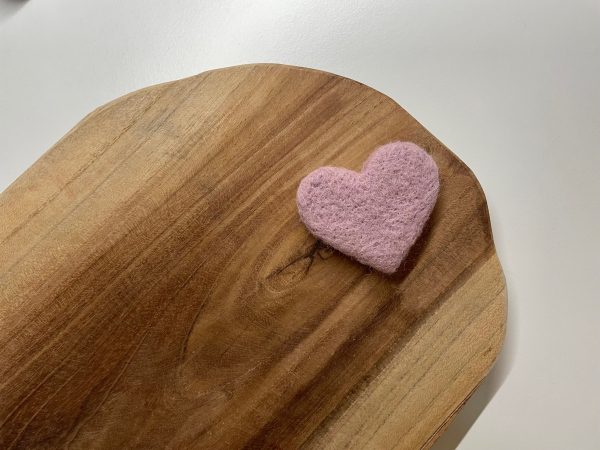 Filcowe Serduszko Love - Brudny Róż