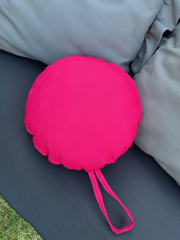 Okrągła Plażowa Poduszka Wodoodporna - Malina śr. 30 - obrazek 3