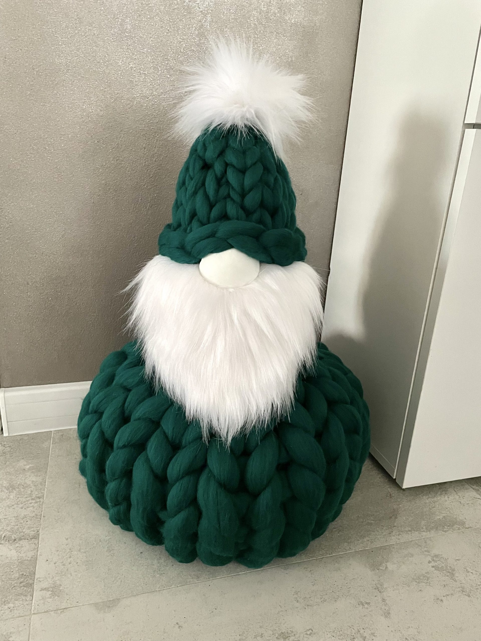 Wełniany Świąteczny Skrzat Maurycy - Rozmiar M - Zieleń - obrazek 2